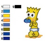 Baby Bart Embroidery Design